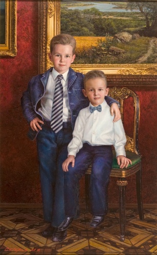 Портрет братьев картина М.А.Сатарова