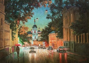 Уют старинных улиц - картина И.В.Разживина