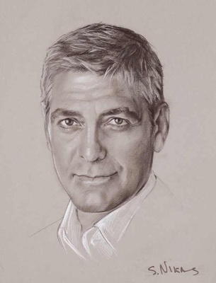 Джордж Клуни, художник Никас Сафронов