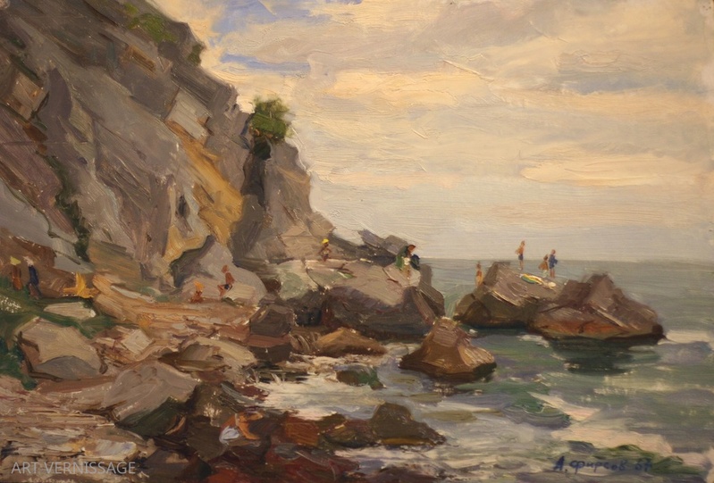 Скалистый берег - картина А.П.Фирсова