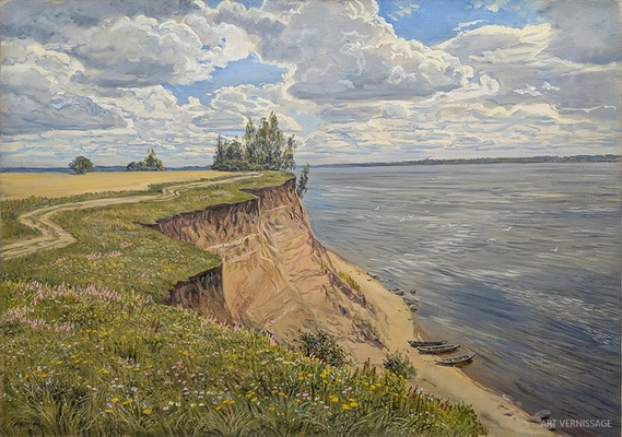 Солнечный день на Волге - картина А.Б.Ефремова