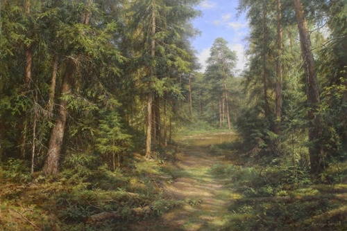Сквозь заповедный лес - картина В.Г.Зайцева