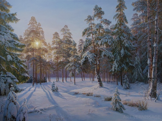 Морозная зима - картина В.В.Потапова