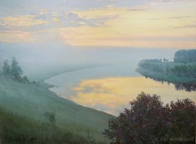 Туманный рассвет - пейзаж В.Н.Палачева