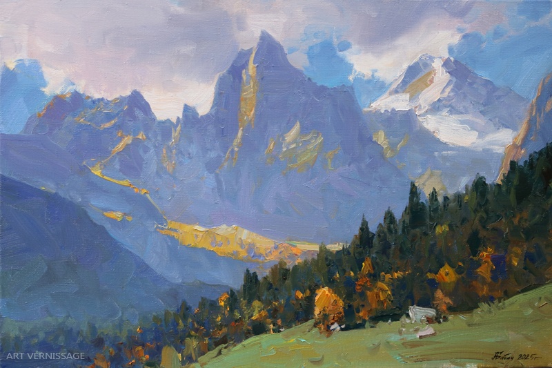 Полуденный свет - картина А.И.Бабича, горный пейзаж