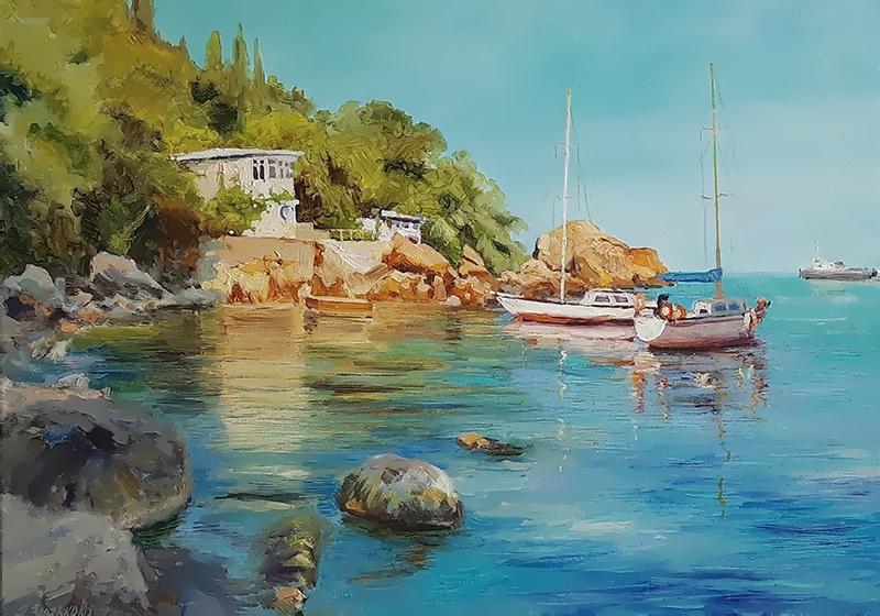 Алупка, берег - картина Н.Н.Зюзьковой