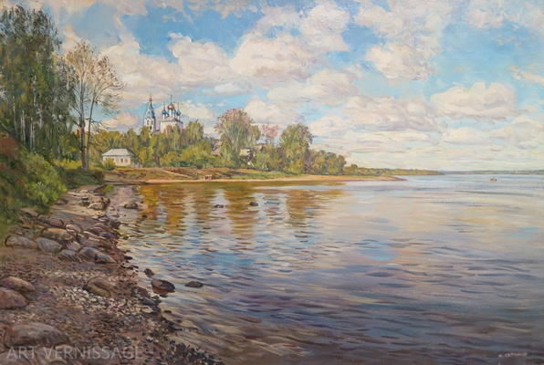 Волга в Норском - картина А.Б.Ефремова