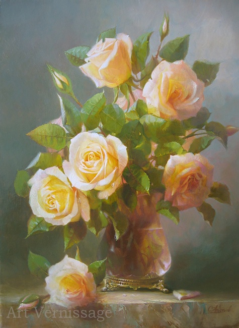 Желтые розы - картина С.Г.Акопова