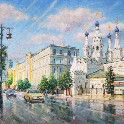 Городской пейзаж, купить картину городской пейзаж маслом, интернет магазин Арт Вернисаж