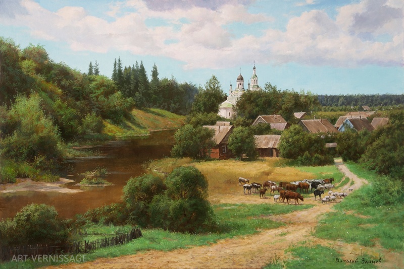 В деревне - картина В.Г.Зайцева