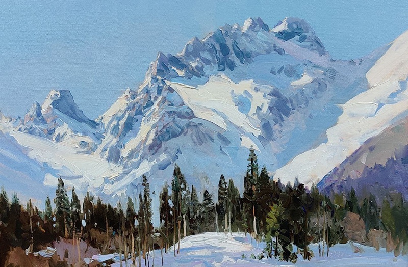 Зима, гора Сулахат - картина А.И.Бабича