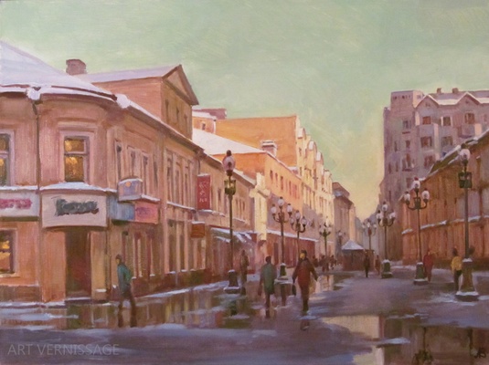 Картина Весенний Арбат - художник В.А.Лаповок