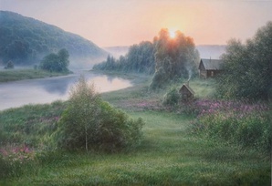 Теплый вечер у реки  - картина В.Н.Палачева
