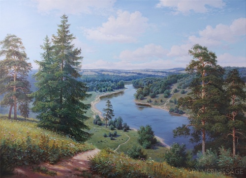 На высоком берегу - картина В.В.Потапова