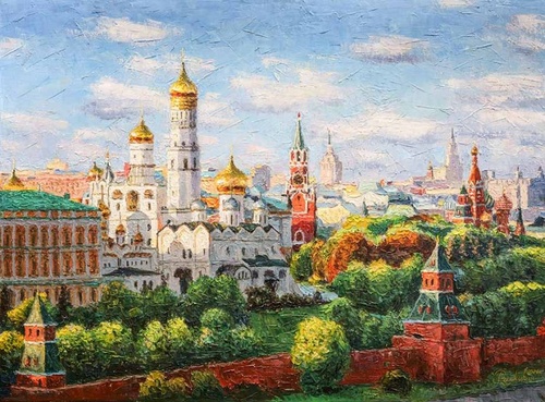 Кремлевские соборы - торжество вечности - картина И.В.Разживина