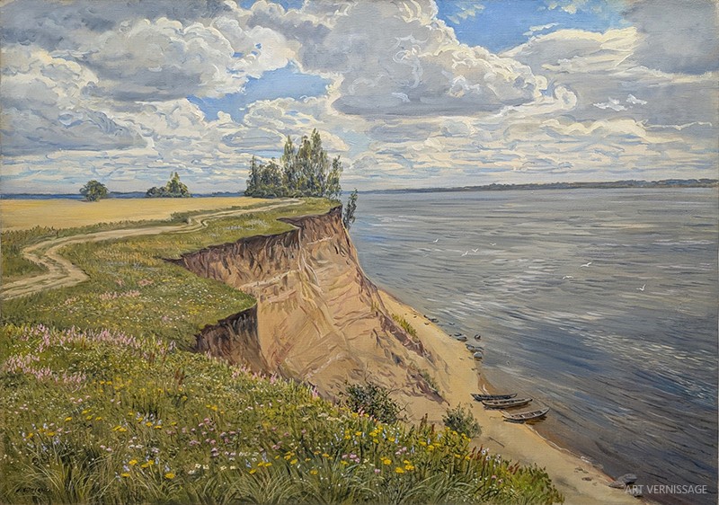 Солнечный день на Волге - картина А.Б.Ефремова