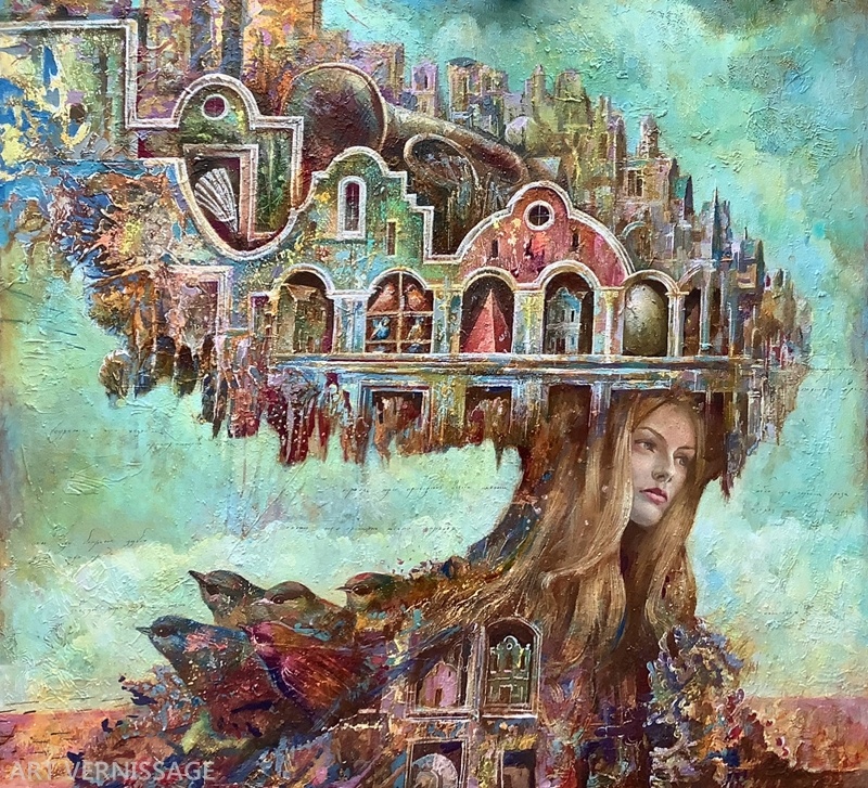 Люди как небесные внутренние города 1 - картина С.Н.Лукьянова