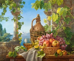 Натюрморт с вином - картина Михаила Сатарова