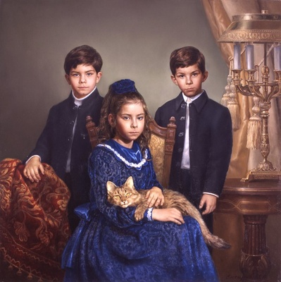 Портрет детей, картина М.А.Сатарова