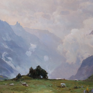 Тишина в Тебердинской долине - картина А.И.Бабича