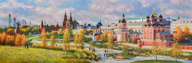 Летопись в камне и зелени - картина И.В.Разживина