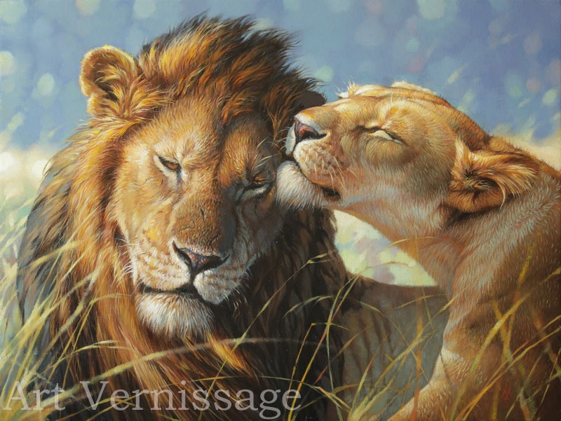 Львы 2 - картина Евгения Медведкина