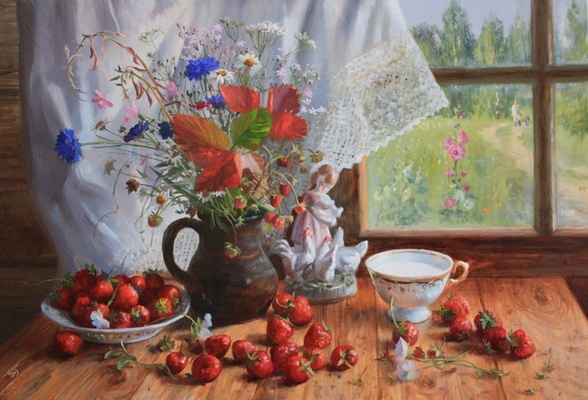 Лето на столе - картина В.Ю.Жданова