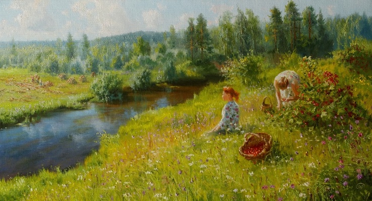 Ягодное лето - картина В.Ю.Жданова