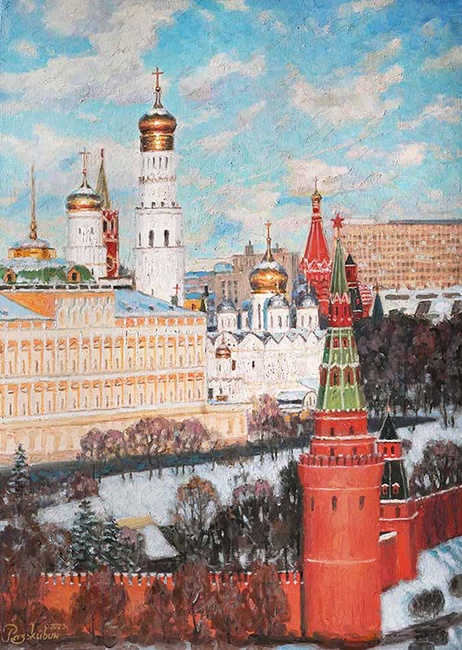 Мартовский день - картина И.В.Разживина